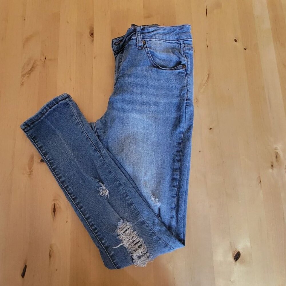 HH Jeans Los Angeles Womens Juniors Stretch Mid Rise Jeans Denim